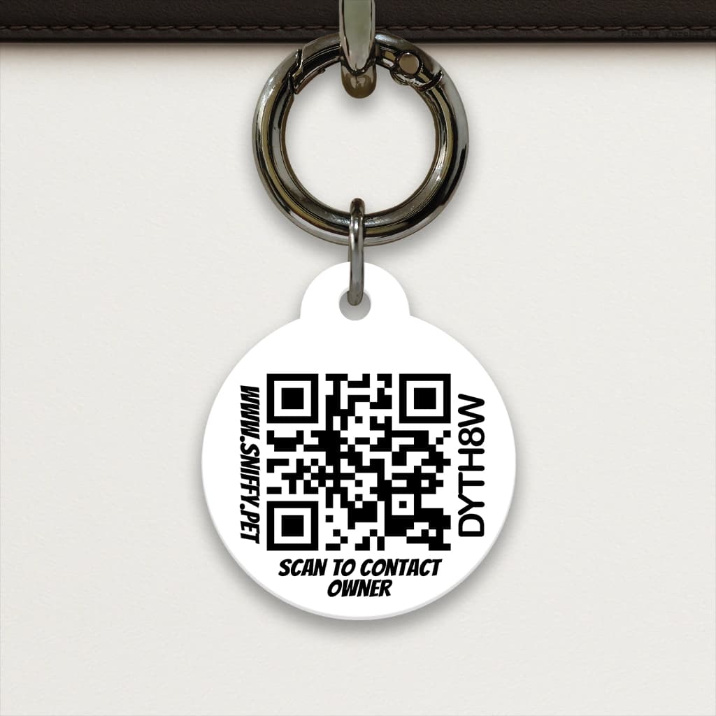 Image of the back of a SNIFFY tag in the circle shape